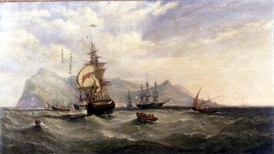 Outward Bound - Går in på Funchal Roads, Madeira av William Adolphus Knell
