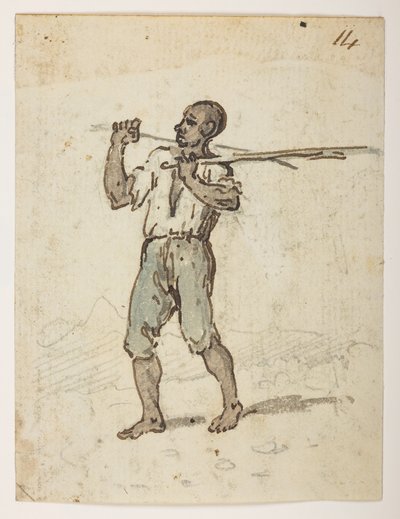 14 Invånare i St. Jago.  från ett album med 372 teckningar av landskap, kustlinjer, kostymer och vardagsliv gjorda under Lord Macartneys ambassad till Kinas kejsare, mellan 1792 och 1794 (penna och akvarell på papper) av William Alexander