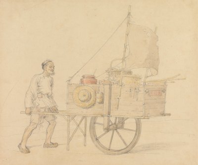 Kinesisk bärare med sin segeluppsättningskärra av William Alexander