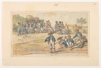 f.11 55 Studier av kinesiska,  från ett album med 372 teckningar av landskap, kustlinjer, kostymer och vardagsliv gjorda under Lord Macartneys ambassad till Kinas kejsare, mellan 1792 och 1794 (penna och akvarell på papper) av William Alexander