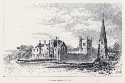 Buckden Palace 1790 (gravyr) av William Alexander Ansted