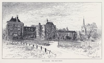 Ely Palace, Huvudfronten (gravyr) av William Alexander Ansted