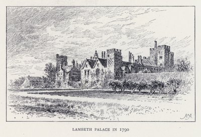 Lambeth Palace 1790 (gravyr) av William Alexander Ansted