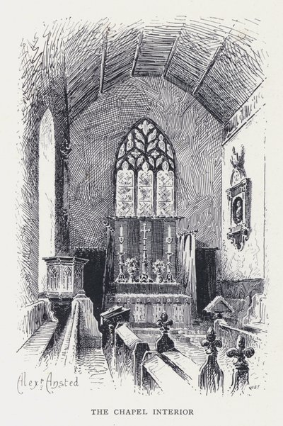 Kapellets interiör (gravyr) av William Alexander Ansted