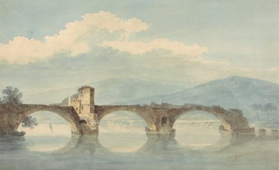 En bro över Arno (?) av William Alfred Delamotte