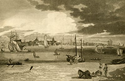 "Utsikt över Liverpool, från färjan, Lancashire", 1808. av William Angus