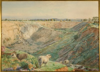 Quarry on Durdham Down, ca 1865 (akvarell & kroppsfärg på papper) av William Arnee (attr. to) Frank