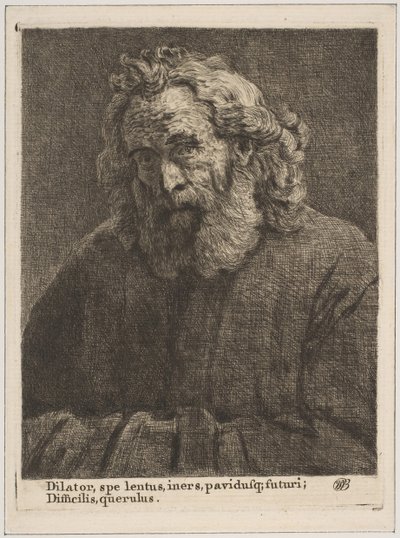 Gammal man med långt skägg, 1761. av William Baillie