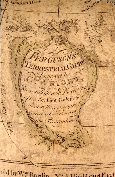 Kartusch i norra Stilla havet, ca 1795 (papier mache, kopparstick, mässing, trä, papper) av William Bardin