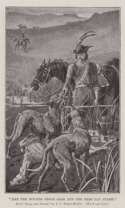 Hundarna stod grymma och hjorten låg naken. av William Barnes Wollen