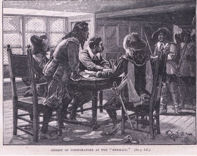 Arrestering av konspiratörerna vid sjöjungfrun AD 1658 av William Barnes Wollen