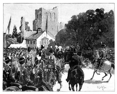 Drottning Victorias ankomst till Kelso, Skottland, 1887. av William Barnes Wollen