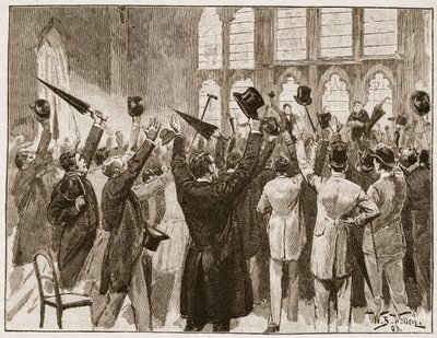 Meeting of Jingoes i Guildhall, London, 1878, illustration från 