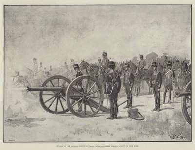 Invigning av Imperial Institute, Royal Horse Artillery avlossar en salut i Hyde Park av William Barnes Wollen
