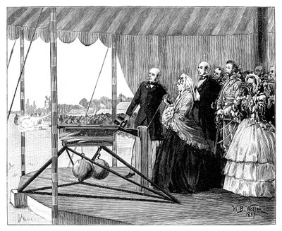 Drottning Victoria avlossade det första skottet vid Wimbledon, juli 1860, 1887. av William Barnes Wollen