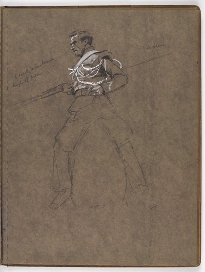 Studie för oljemålningen av William Barns Wollen, ?Flaggan: Albuhera, 16 maj 1811? av William Barnes Wollen