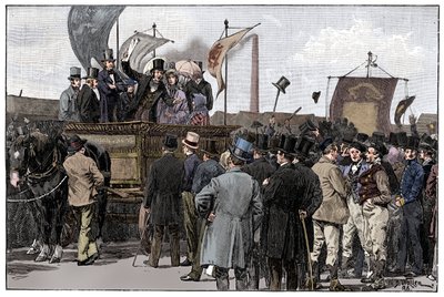 Chartistdemonstrationen på Kennington Common, 1848, 1900 av William Barnes Wollen