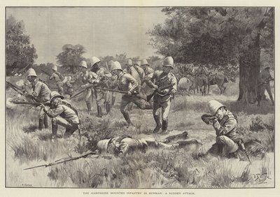 Hampshire Mounted Infantry i Burmah, en plötslig attack av William Barnes Wollen