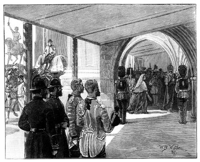 The Opening of Parliament, Westminster, London, 1866. av William Barnes Wollen