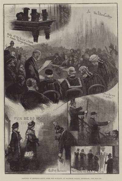 Val av representativa Peers för Skottland, i Holyrood Palace, Edinburgh av William Bazett Murray
