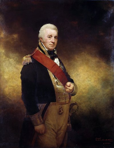 Porträtt av amiral Sir Alexander Cochrane (1758-1832). Olja på duk av William Beechey
