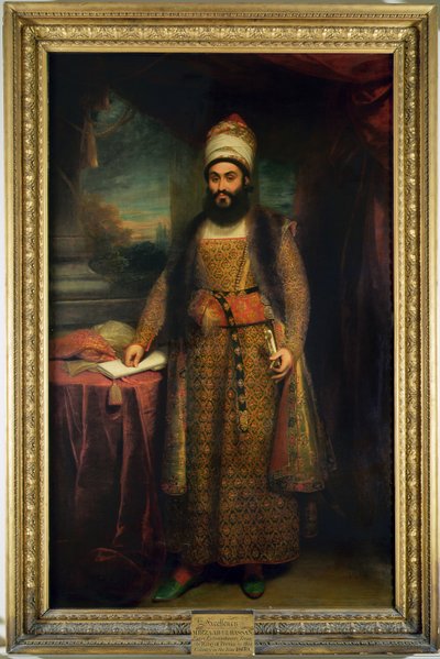 Porträtt av Mirza Abul Hassan, persisk ambassadör (1785-1880) Skickat av kungen av Persien till England, 1809 av William Beechey