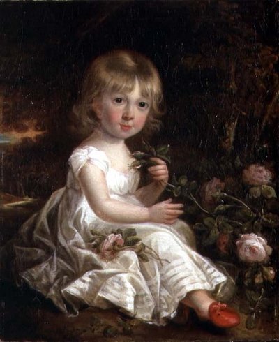 Porträtt av en ung flicka (olja på duk) av William Beechey