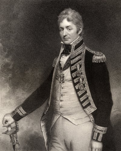Sir Thomas Troubridge, 1st Baronet, graverad av W. Holl, från 