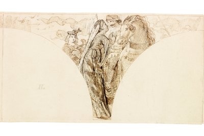 Skiss för väggmålning i Wallington Hall (kroppsfärg) av William Bell Scott