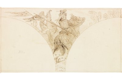 Skiss för väggmålning i Wallington Hall (kroppsfärg) av William Bell Scott