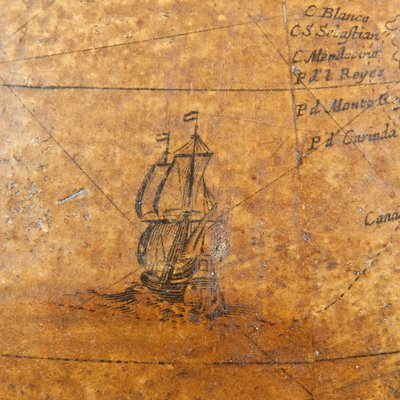 Tidig engelsk jordglob, ca 1673 av William Berry