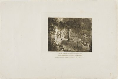 Sol som reflekterar över daggen, en trädgårdsscen av William Birch