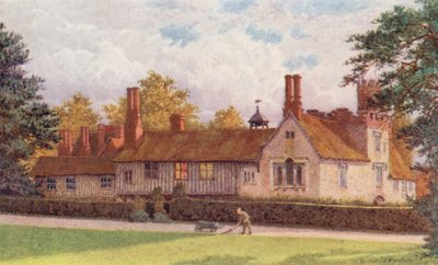 Ightham Mote från terrassen (färglitografi) av William Biscombe Gardner