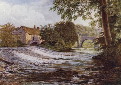 På Derwent, Baslow (färg litho) av William Biscombe Gardner