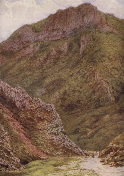 The Lion Rock i Winnats, mellan Castleton och Edale (färg litho) av William Biscombe Gardner
