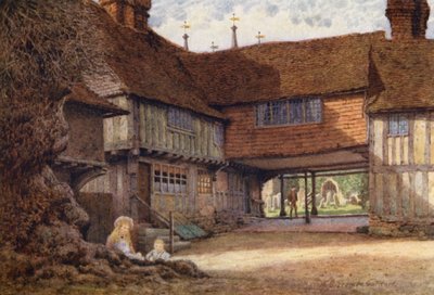 The Lych Gate, Penshurst (färglitografi) av William Biscombe Gardner