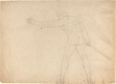 En krigande ängel [recto] av William Blake