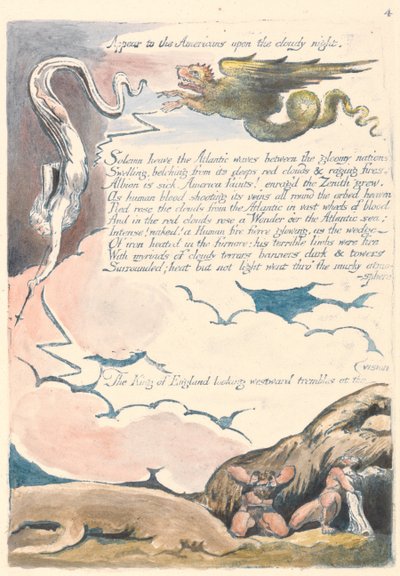 Amerika. En profetia, tavla 6, visas för amerikanerna.... av William Blake