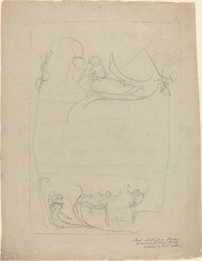 En beväpnad man sporrar en kvinna [recto] av William Blake