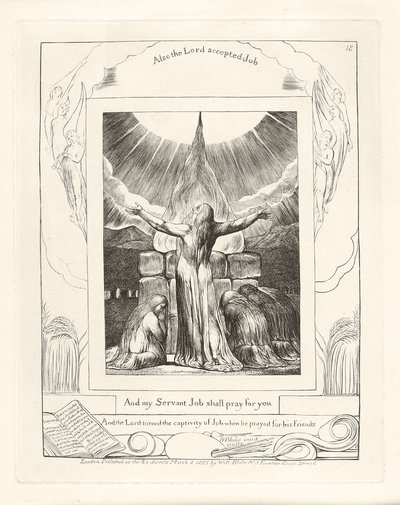 Och min tjänare Job ska be för dig, 1825 av William Blake