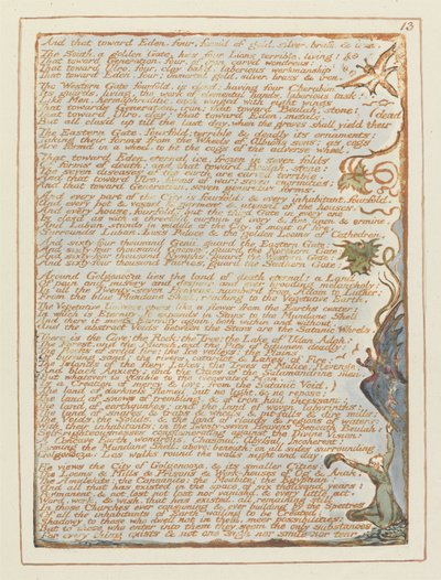 "Och det mot Eden...", platta 13 från "Jerusalem". av William Blake
