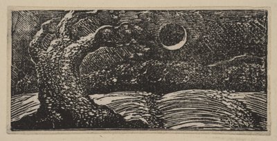 Sprängda träd och tillplattade grödor, från Thorntons Pastorals of Virgil, 1821. av William Blake