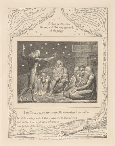 Jobs bok, tavla 12, Elihus vrede av William Blake