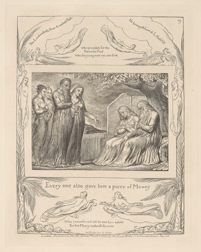 Jobs bok, tavla 19, var och en gav honom också en bit pengar av William Blake