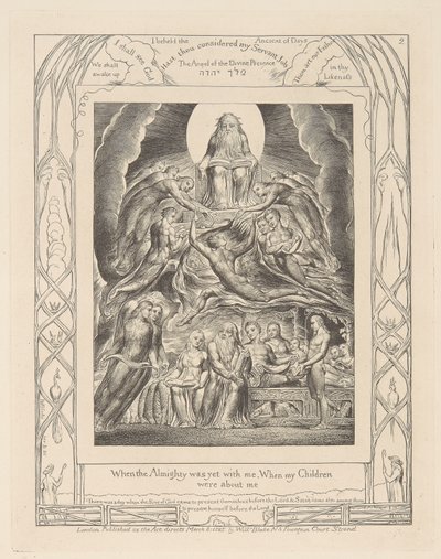 Jobs bok, tavla 2, Satan inför Guds tron av William Blake