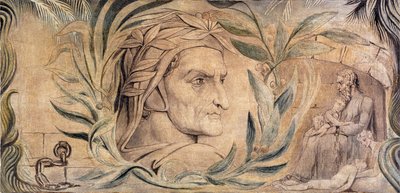 Dante Alighieri, ca 1800-03 (penna och bläck med tempera på duk) av William Blake