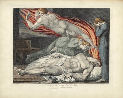 Death of the Strong Wicked Man, illustration från "The Grave" av Robert Blair, graverad av Louis Schiavonetti av William Blake