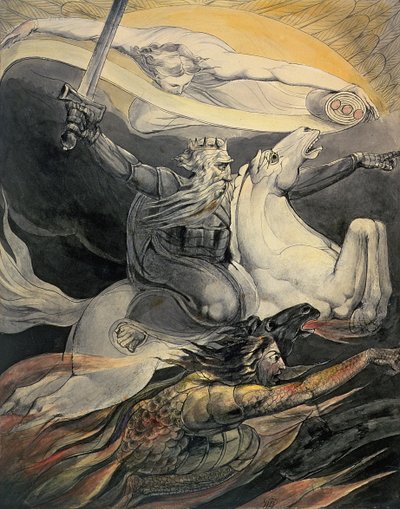 Döden på en blek häst, ca 1800 (bläck och akvarell) av William Blake