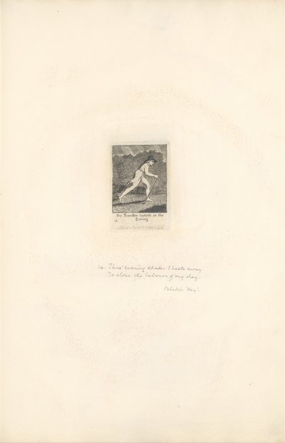 För könen - Paradisets portar, tavla 16, Resenären skyndar sig på kvällen av William Blake