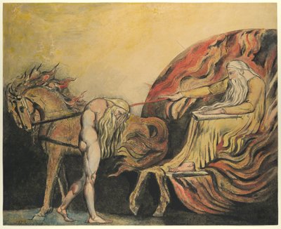 God Judging Adam, c.1795 (färgad etsning med penna, bläck och akvarell) av William Blake